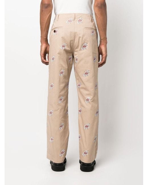 Junya Watanabe Natural Graphic Print Trousers for men