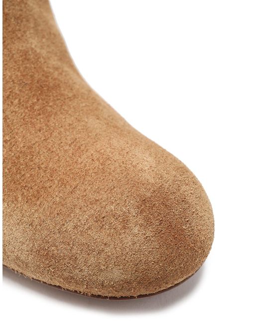 Chloé Brown Minimalist Design Solid Color Suede Knee-High Boots