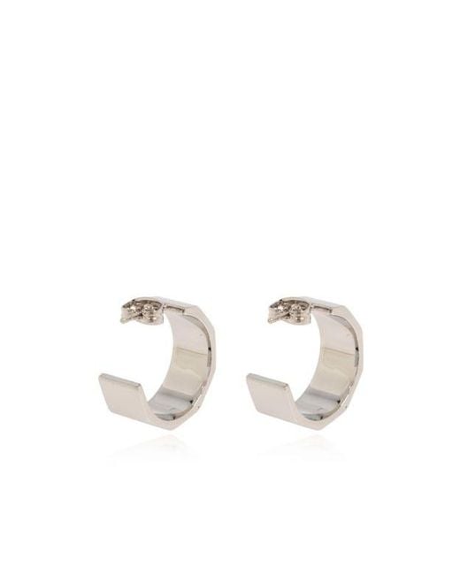 Dolce & Gabbana White Logo Embossed Earrings for men