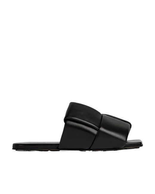 Bottega Veneta Black Padded Intreccio Mules for men