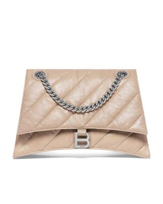 Balenciaga Natural Crush Chain Quilted Medium Shoulder Bag