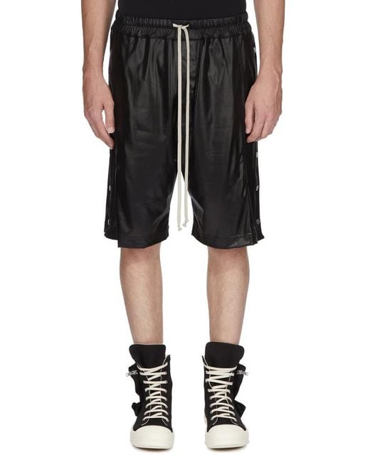 Rick Owens Black Wide Pusher Shorts for men