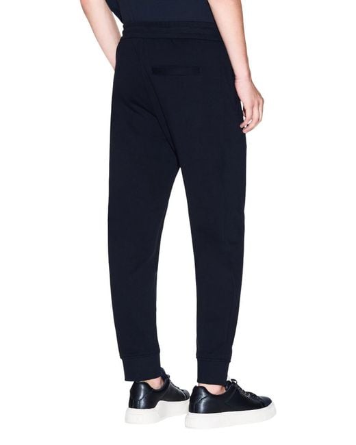 ARMANI EXCHANGE Blue Logo-Detail Drawstring Track Pants for men