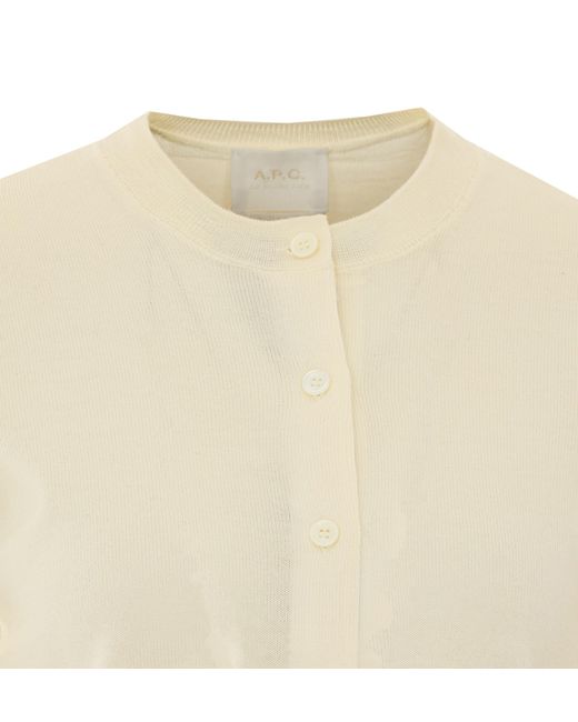 A.P.C. White Maisa Button-Up Cardigan