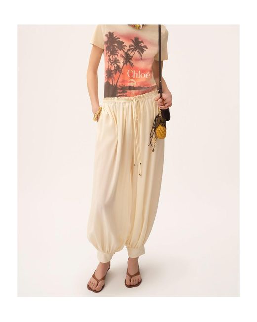Chloé White Drawstring Trousers