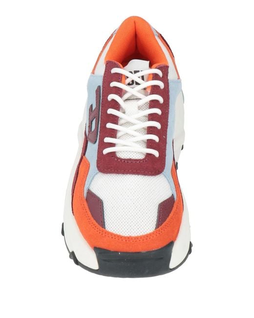 DIESEL Red Multi-Color Platform Sneakers