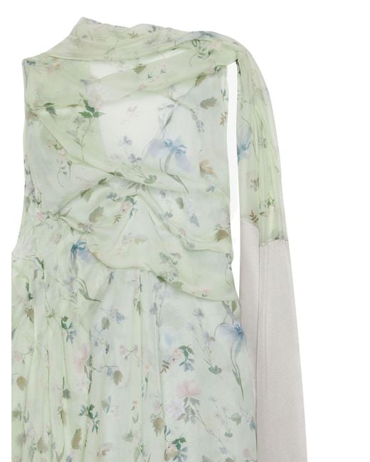 Givenchy Green Printed Draped Dress