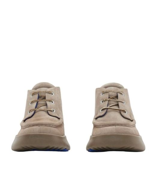 Burberry Gray Ekd Embossed Lace-Up Ankle Boots for men