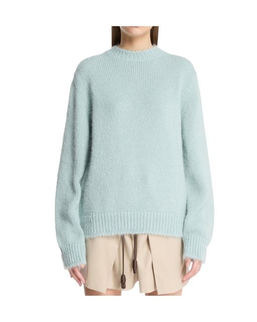 Jil Sander Crewneck Knit Jumper in Blue | Lyst