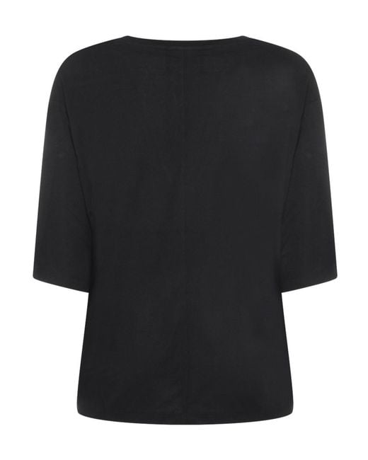 Thom Krom Black Short Sleeved V-Neck Blouse