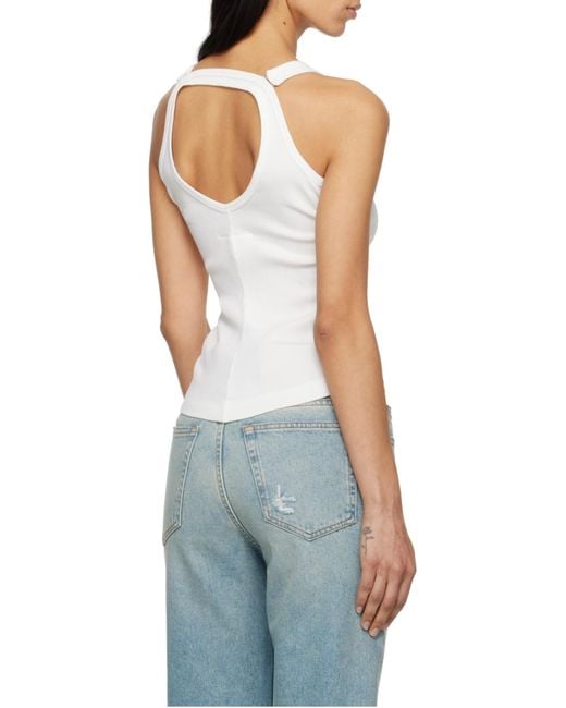 MM6 by Maison Margiela White Strap-Detailed Open-Back Tank Top