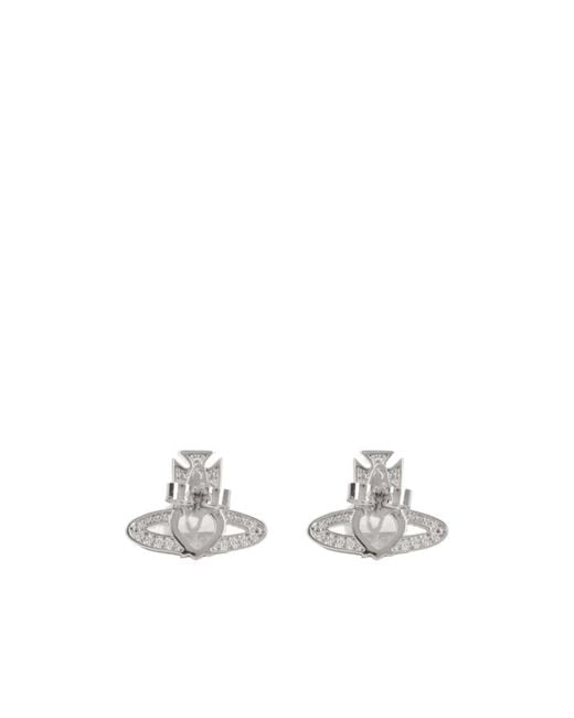 Vivienne Westwood White Ariella Embellished Earrings