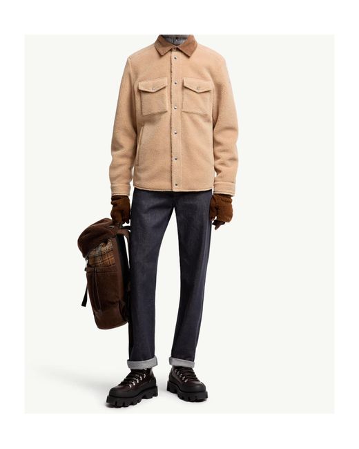 Moncler Brown Button-Up Long Sleeved Overshirt for men
