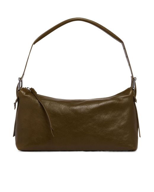 Lemaire Green Belted Baguette Shoulder Bag