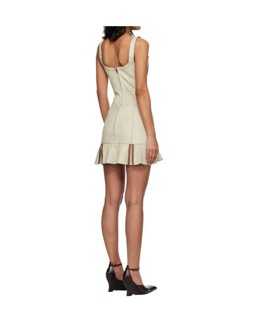 KNWLS White Scallop Paneled Mini Dress