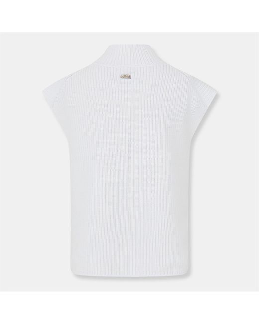 Barbour White Half-Zip Sweater