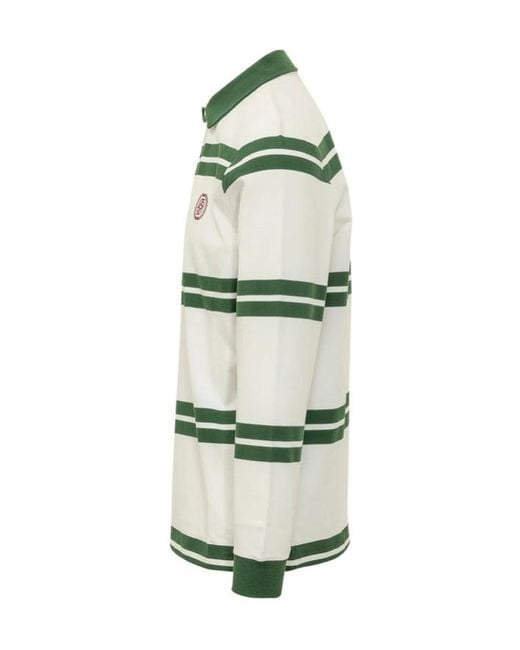 Drole de Monsieur Green Long-Sleeve Polo Shirt for men