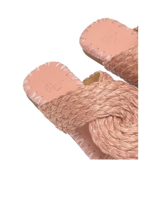 Castaner Pink Padme Woven Flat Sandals