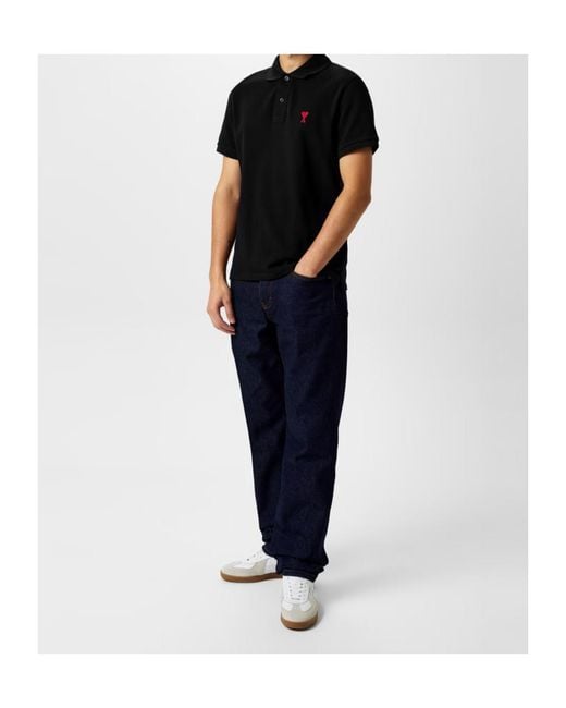 AMI Black Adc Polo for men
