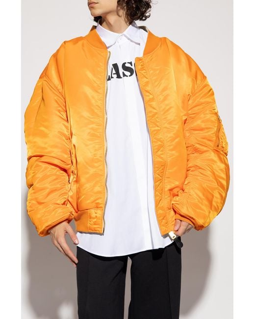 Vetements Natural Logo-Zip Bomber Jacket for men