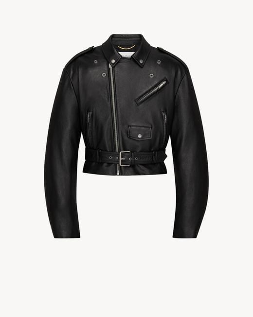 Saint Laurent Black Zip-Up Biker Jacket