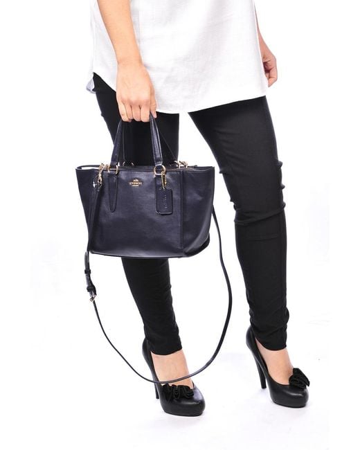 COACH Blue Logo Zipper Satchel