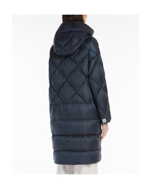 Max Mara Blue Logo Hooded Down Jacket