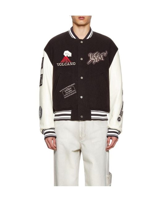Wooyoungmi Black Patch-Detail Bomber Jacket for men