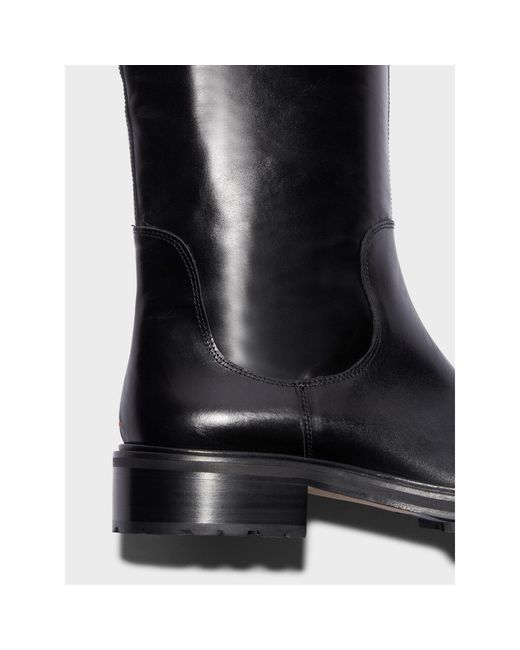 Aeyde Black Solid Color Knee High Boots