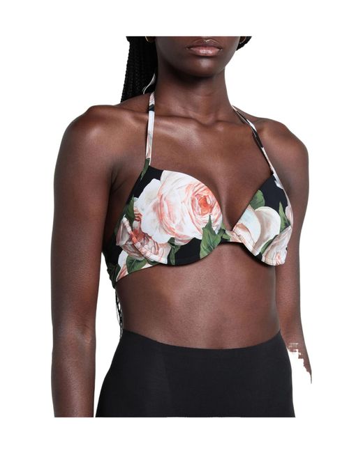 Dolce & Gabbana Black Printed Bikinis