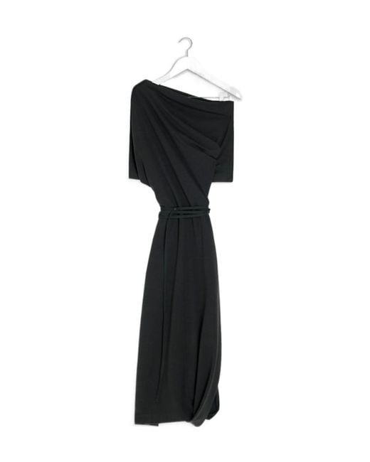 Lemaire Black Twisted Midi Dress