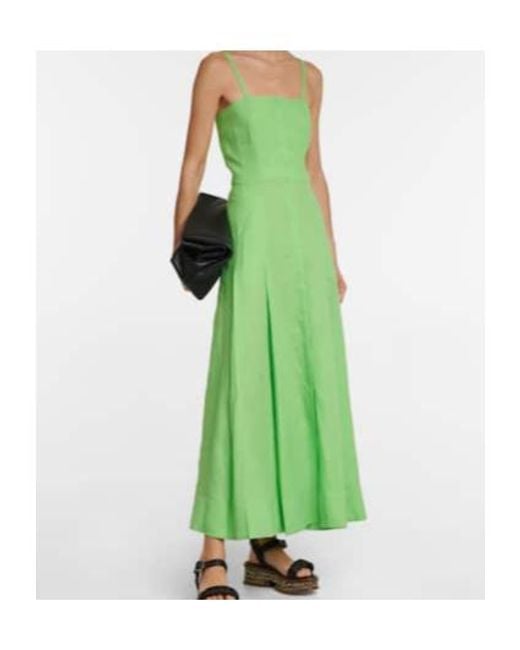 Gabriela Hearst Green Spaghetti Strap Dress
