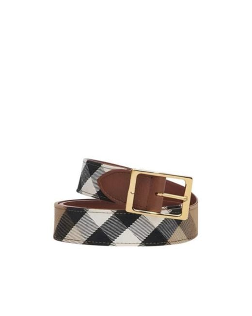 Burberry White Plaid Belt
