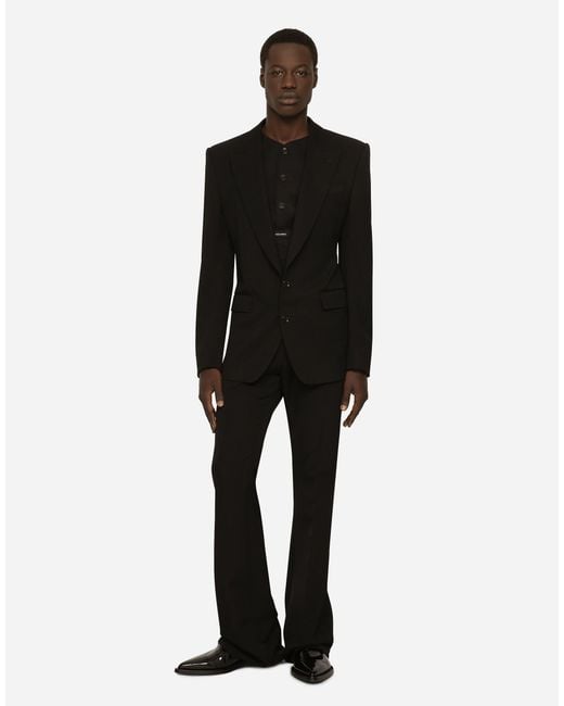 Dolce & Gabbana Black Single-Breasted Faille Sicilia Jacket for men