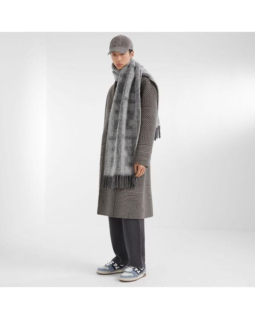 Fendi Gray Corduroy Baseball Cap for men