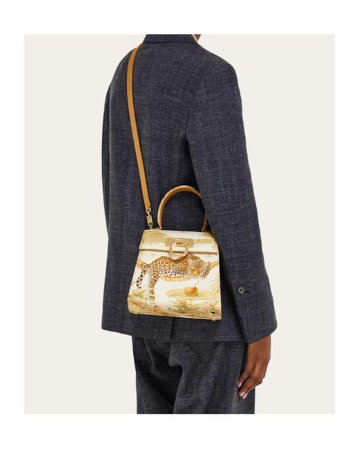 Ferragamo Natural Iconic Top Handle (S)