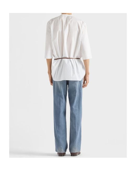 Prada Blue Logo Patch Straight-Leg Jeans for men