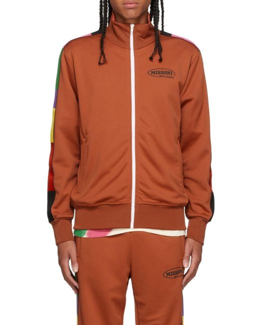 Palm Angels Red X Missoni Sport Logo Print Track Top for men