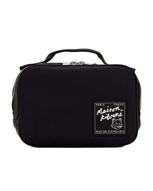 Maison Kitsuné Black Maison Kitsuné Logo Patch Traveller Bumbag for men