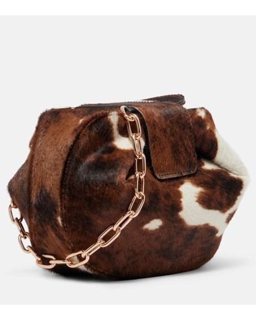 Gabriela Hearst Brown Demi Small Calf Hair Clutch