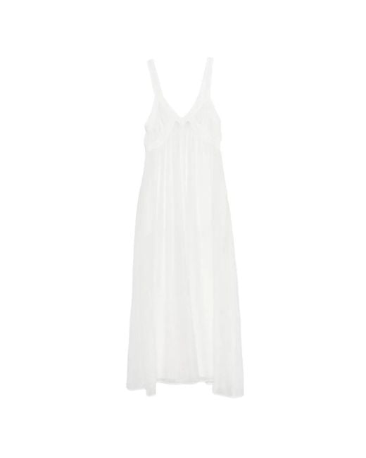 Seventy White V-Neck Midi Dress
