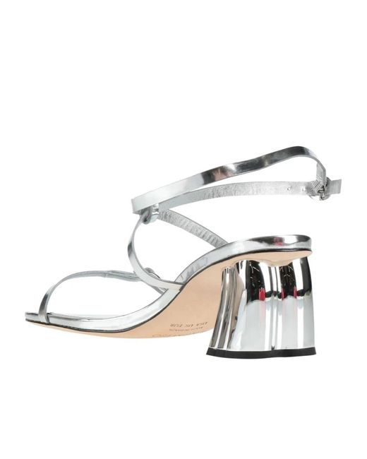Farm Rio White Metallic Leather Sandals