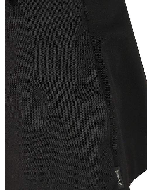 Moncler Black Pleat Detailed Belted Shorts