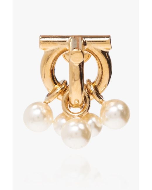Ferragamo Metallic Logo Earring