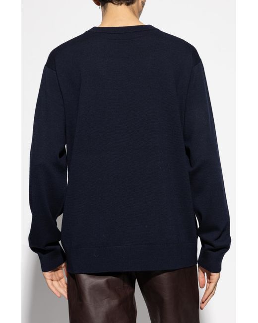 Dries Van Noten Blue Long-Sleeved Sweater for men