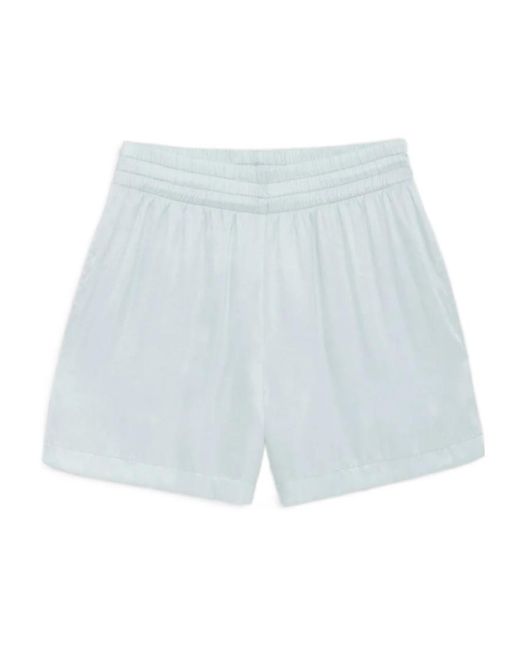 Anine Bing Blue Kam Elasticated-Waistband Shorts