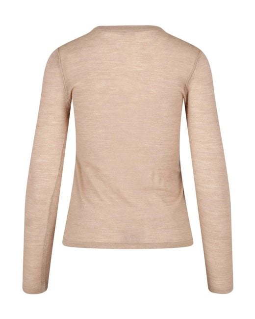 Aspesi Natural Lightweight Crew-Neck Knit Top