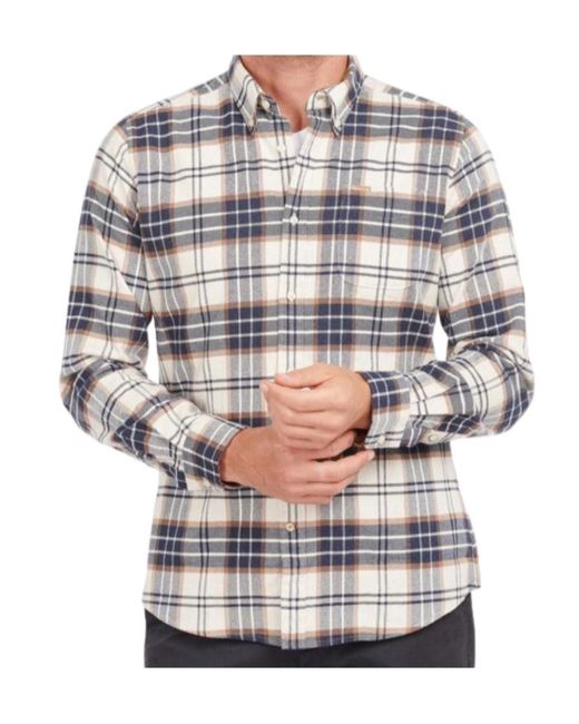 Barbour Blue Ronan Tailored Fit Check Shirt for men