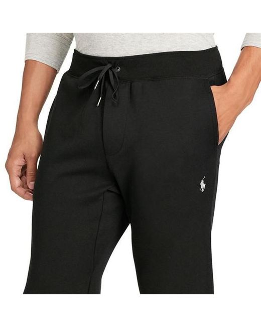 Polo Ralph Lauren Black Cuffed Logo Tech Jogging Bottoms for men