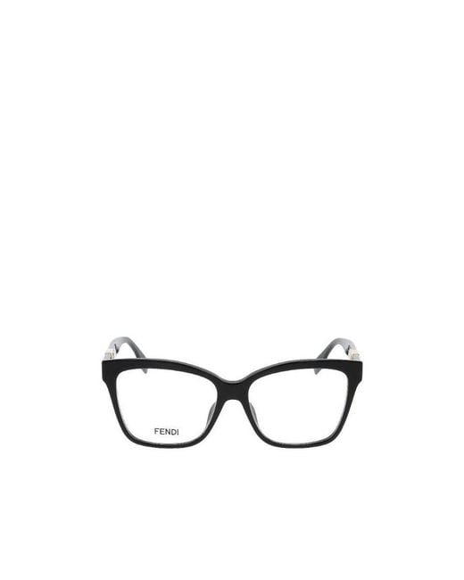 Fendi White Eyewear Square Frame Glasses